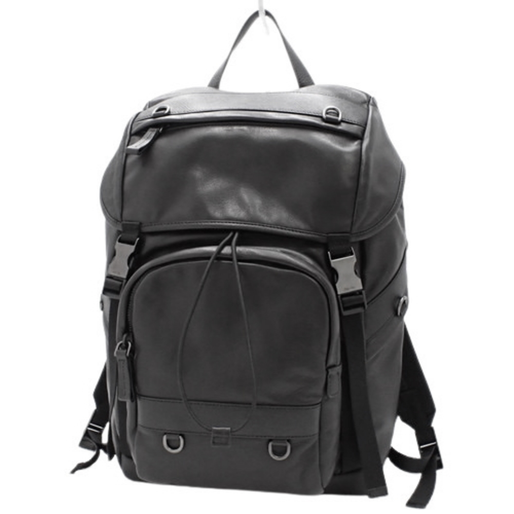 Prada Backpack Triangle Logo Daypack Rucksack Lea… - image 1